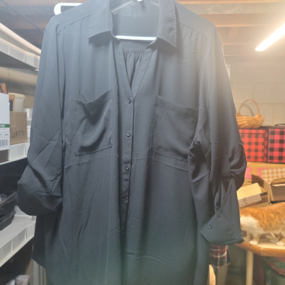 Maurices Adjustable Length Sheer Button Down - image 1